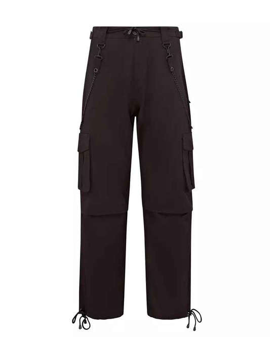 DARKWEAR Black Cargo Trousers 6 Pockets 100% Cotton Pants DARKWEAR Black Cargo Trousers 6 Pockets 100% Cotton Pants