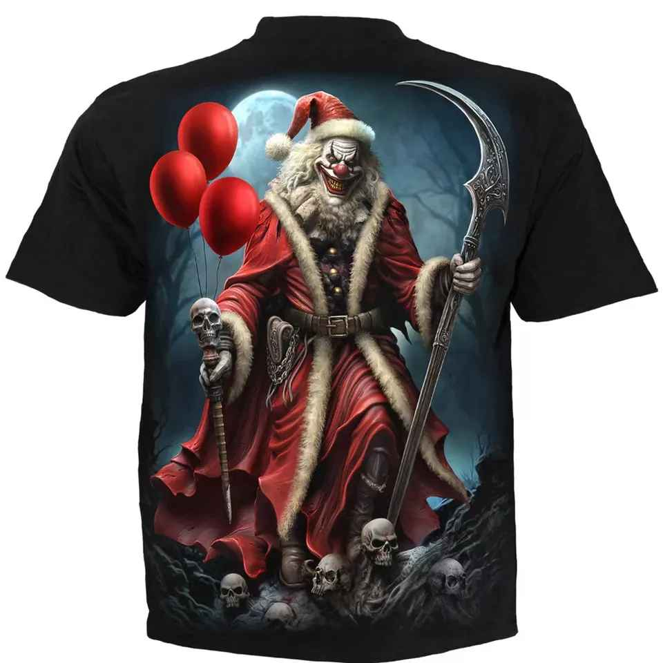 SPIRAL DIRECT Santa Clown T-Shirt for Bikers and Rock Fans - Perfect Christmas Gift SPIRAL DIRECT Santa Clown T-Shirt for Bikers and Rock Fans - Perfect Christmas Gift