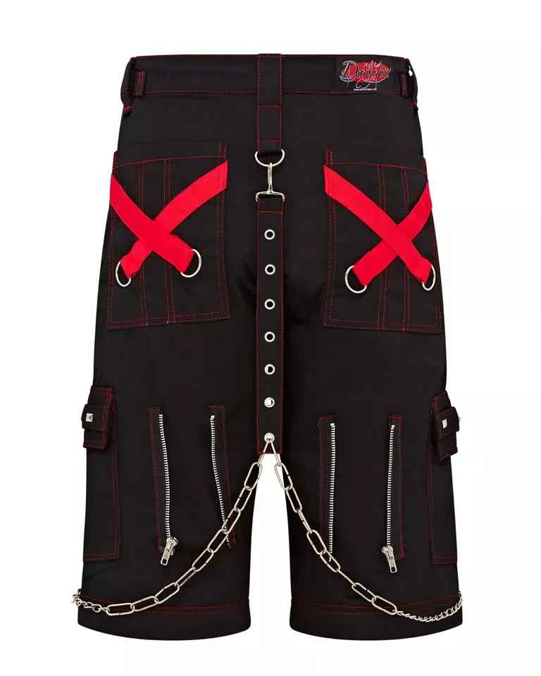 Darkwear Gothic Chain Trousers with Hanging Chains and Metal Studs Darkwear Gothic Chain Trousers with Hanging Chains and Metal Studs