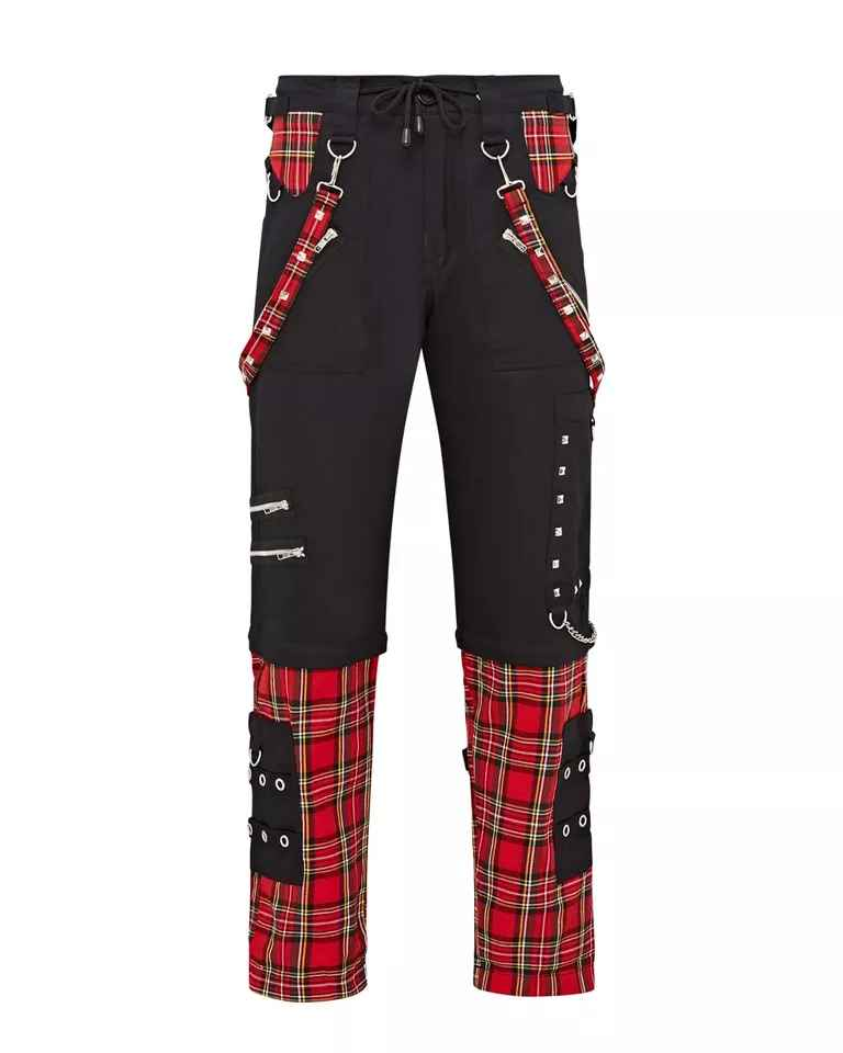 Dark Wear Punk Trousers - Tartan Bottoms Bondage Metal Music Trouser Dark Wear Punk Trousers - Tartan Bottoms Bondage Metal Music Trouser