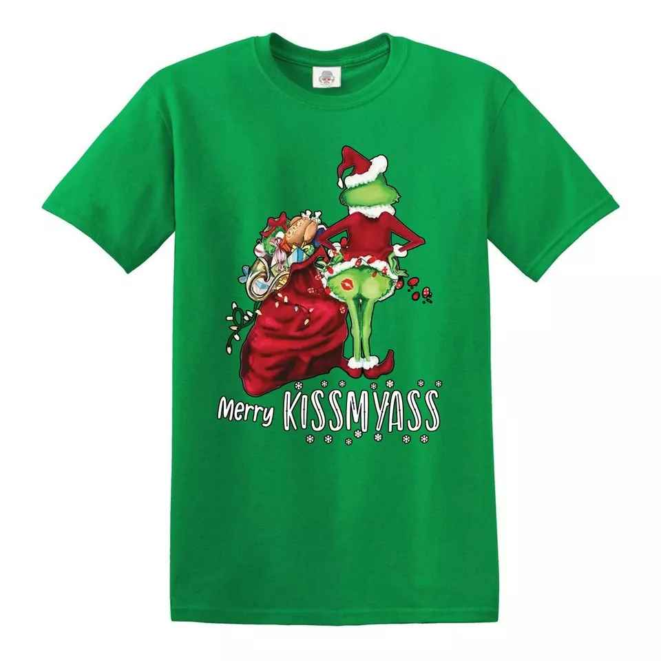 Merry Kissmyass Christmas Funny Christmas T-Shirt for Men - Santa Xmas Gift Tee Merry Kissmyass Christmas Funny Christmas T-Shirt for Men - Santa Xmas Gift Tee
