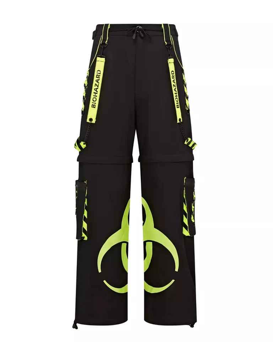 DARKWEAR CARGO TROUSERS Neon Green Bio Hazard Skull Music Metal Punk Biker DARKWEAR CARGO TROUSERS Neon Green Bio Hazard Skull Music Metal Punk Biker