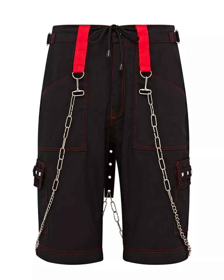 Darkwear Gothic Chain Trousers with Hanging Chains and Metal Studs Darkwear Gothic Chain Trousers with Hanging Chains and Metal Studs