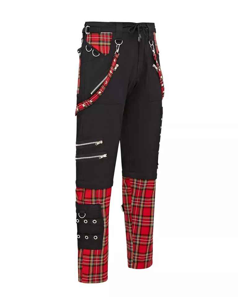 Dark Wear Punk Trousers - Tartan Bottoms Bondage Metal Music Trouser Dark Wear Punk Trousers - Tartan Bottoms Bondage Metal Music Trouser
