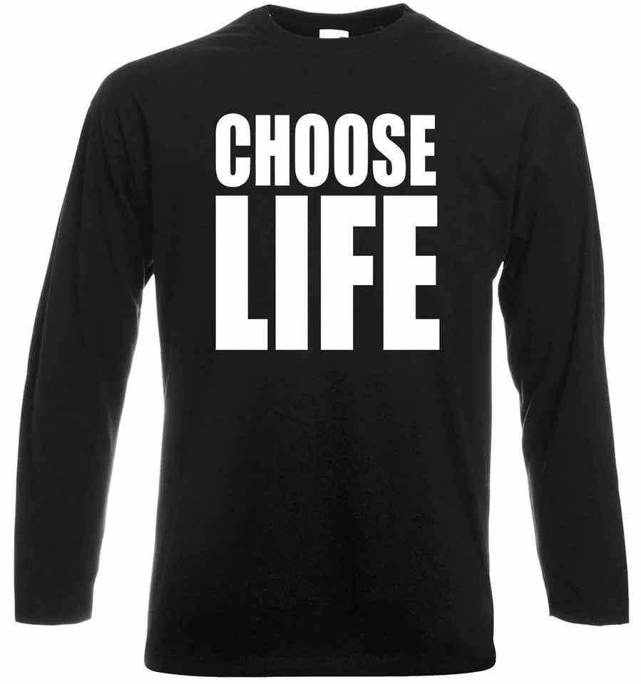 Choose Life T-Shirt - 80's 90's Wham Inspired Long Sleeve Unisex Top Tee Choose Life T-Shirt - 80's 90's Wham Inspired Long Sleeve Unisex Top Tee