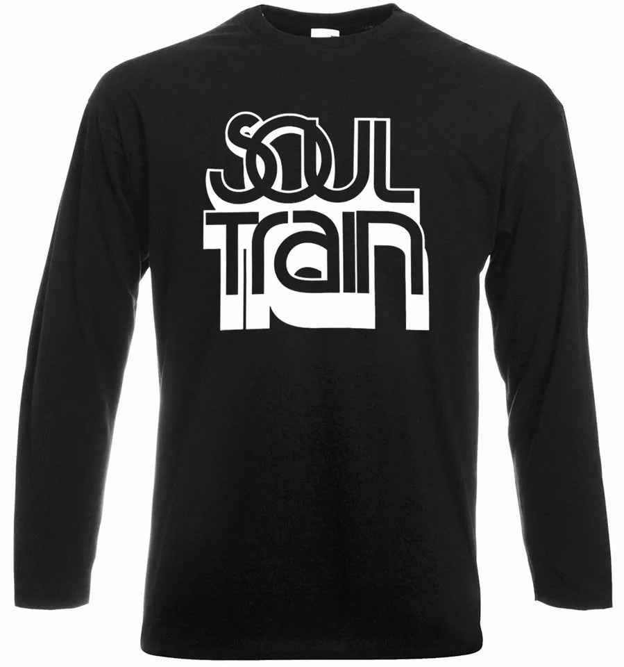 Soul Train T-Shirt Men's Long Sleeve Motown Gladys Marvin TV Tee Top Soul Train T-Shirt Men's Long Sleeve Motown Gladys Marvin TV Tee Top