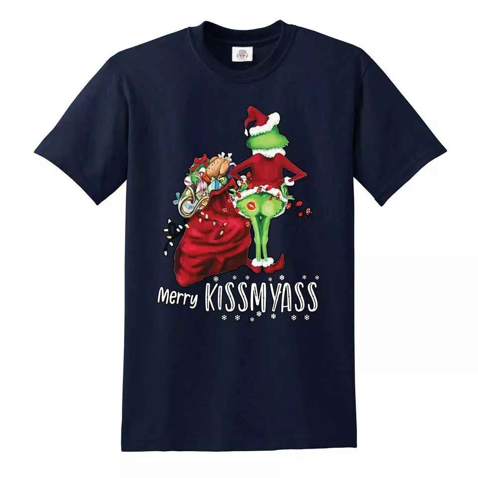 Merry Kissmyass Christmas Funny Christmas T-Shirt for Men - Santa Xmas Gift Tee Merry Kissmyass Christmas Funny Christmas T-Shirt for Men - Santa Xmas Gift Tee