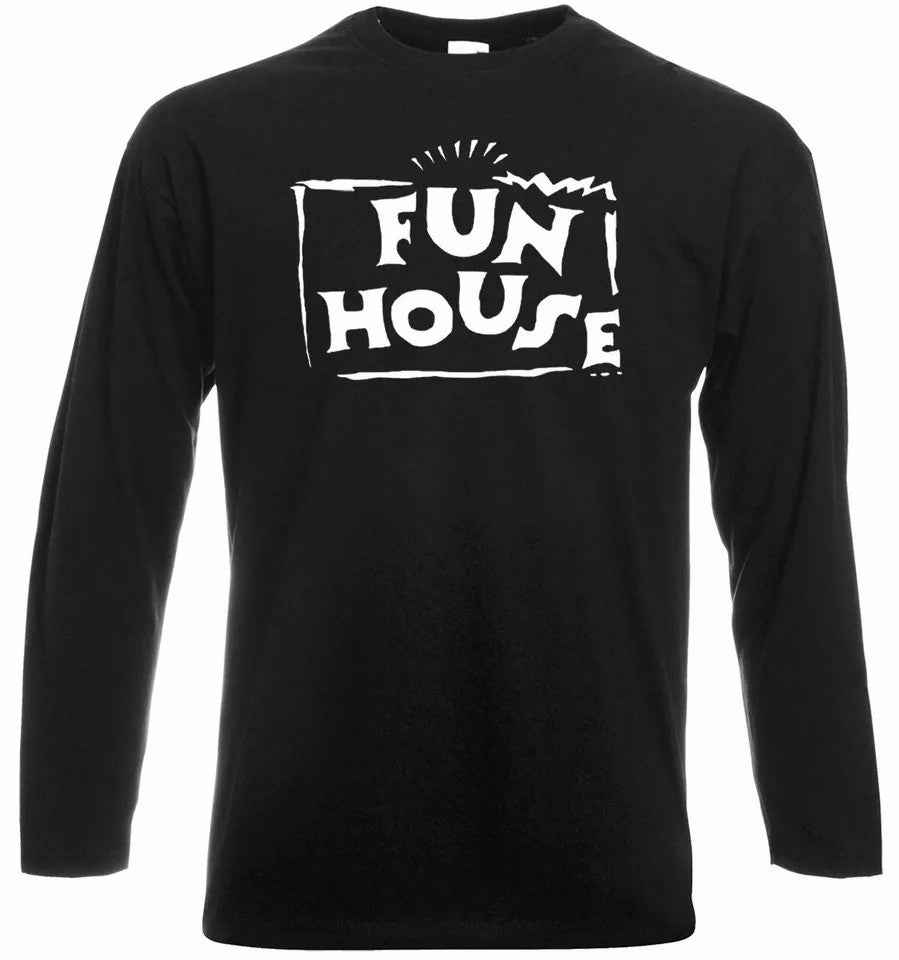 Fun House Long Sleeve Retro Funny T-Shirt for Men's Fancy Dress Party and TV Dance Fun House Long Sleeve Retro Funny T-Shirt for Men's Fancy Dress Party and TV Dance