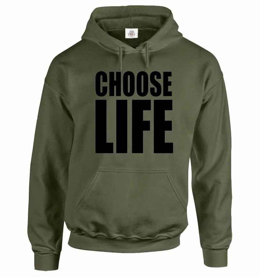 Choose Life Hoodie Unisex Sweatshirt Inspired by 80's 90's Wham Novelty Design Choose Life Hoodie Unisex Sweatshirt Inspired by 80's 90's Wham Novelty Design