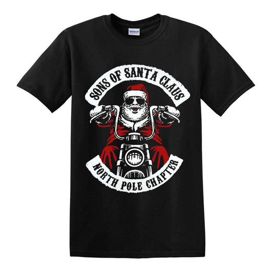 SONS OF SANTA CLAUS T-SHIRT - Black T-Shirt for Christmas Fans SONS OF SANTA CLAUS T-SHIRT - Black T-Shirt for Christmas Fans