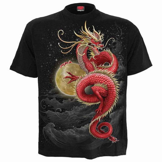 SHENLONG Front Print T-Shirt Black - Stylish and Comfortable Design SHENLONG Front Print T-Shirt Black - Stylish and Comfortable Design
