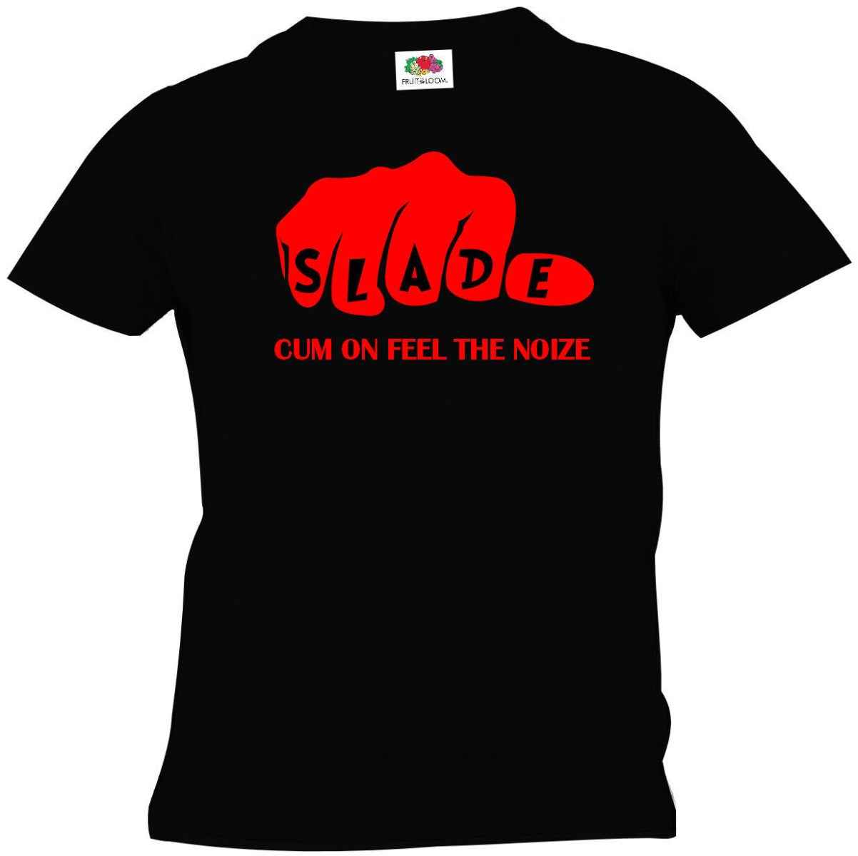 Slade 70s Red Print T-Shirt - Black Design Slade 70s Red Print T-Shirt - Black Design