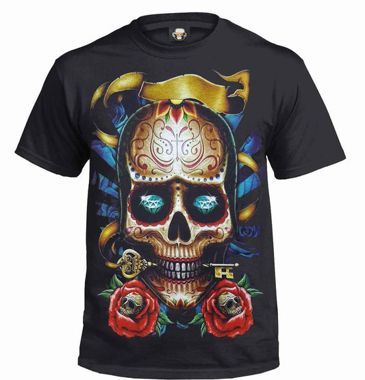 Rock Skull T-Shirt - Black Sublimation Design Rock Skull T-Shirt - Black Sublimation Design