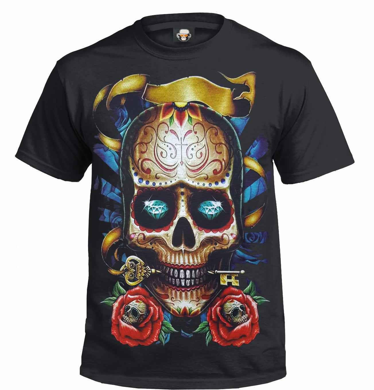 Rock Skull T-Shirt - Black Sublimation Design Rock Skull T-Shirt - Black Sublimation Design