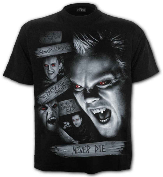 Lost Boys T-Shirt - The Lost Boys Never Die - Black Tee Lost Boys T-Shirt - The Lost Boys Never Die - Black Tee