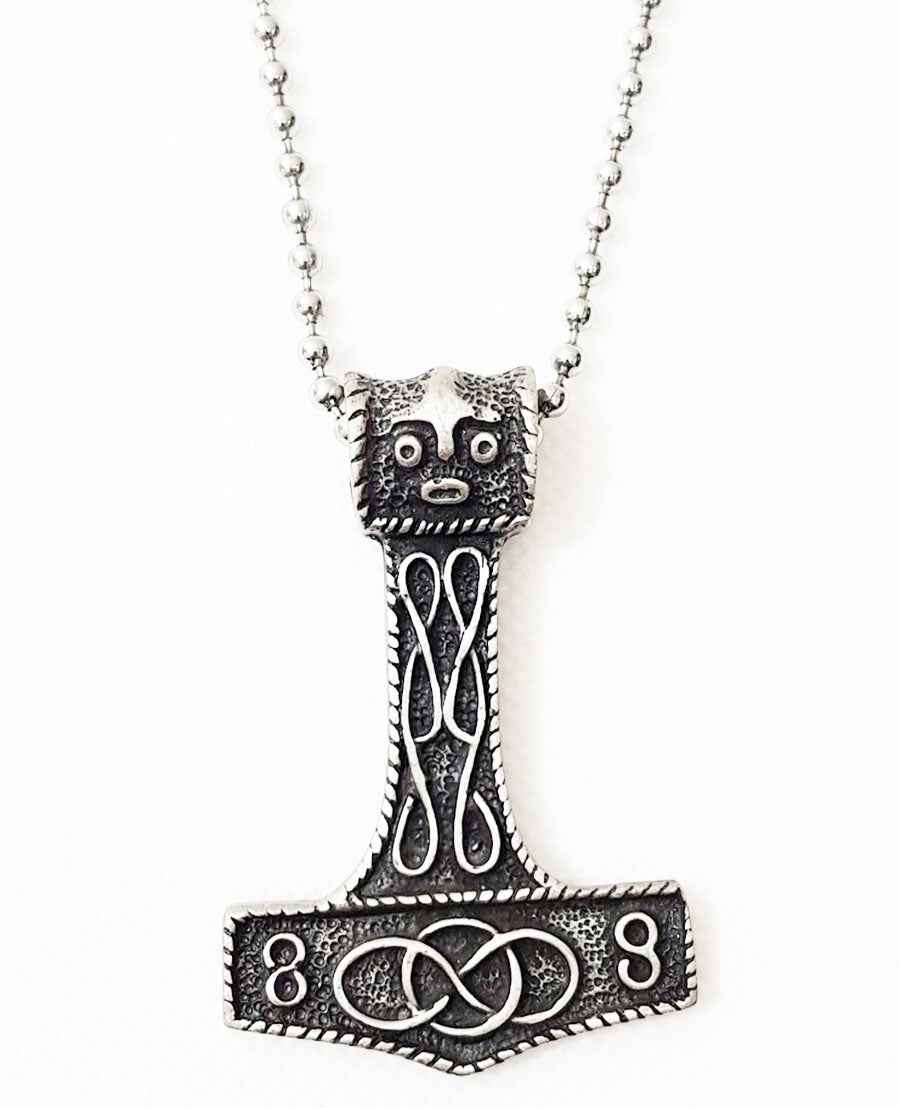 Viking Hammer Pendant Antique Pewter with Ball Chain Viking Hammer Pendant Antique Pewter with Ball Chain