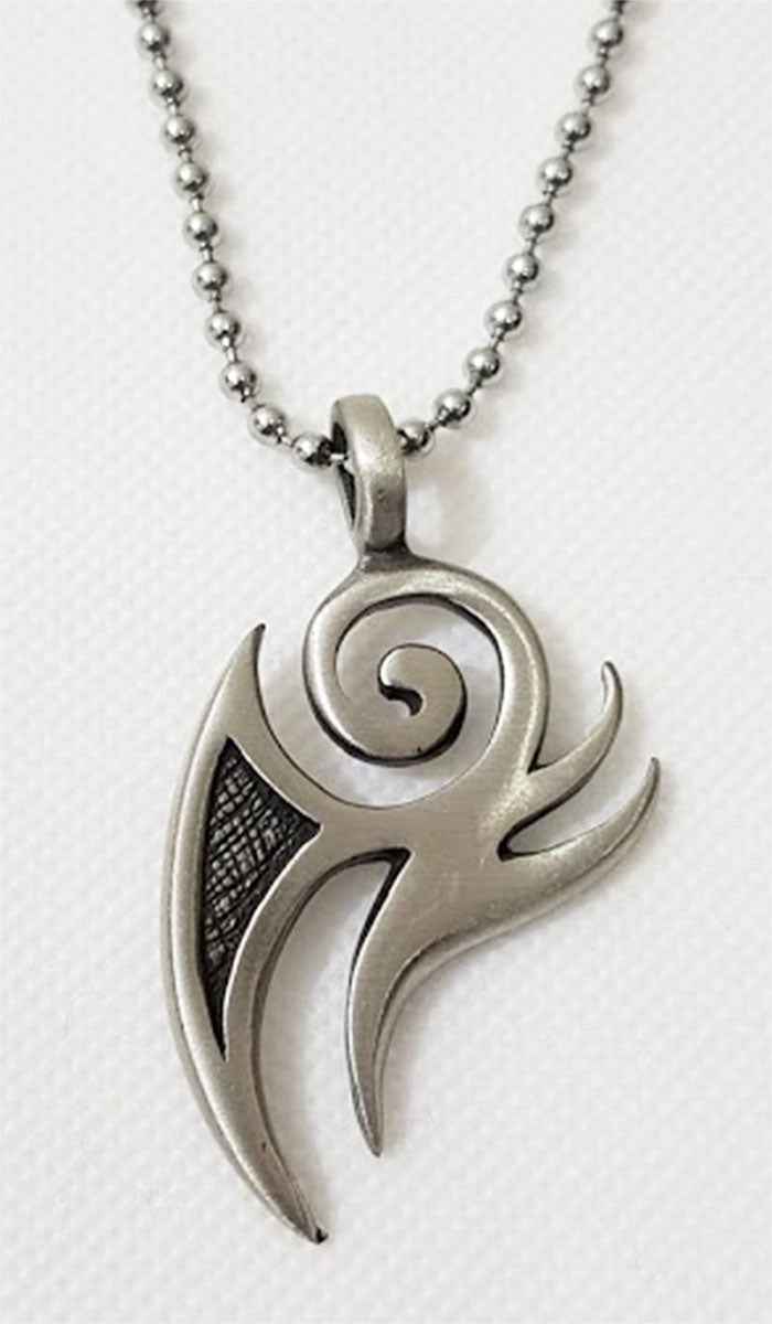 Tribal Antique Pewter Pendant with Ball Chain - Unique Jewelry Piece Tribal Antique Pewter Pendant with Ball Chain - Unique Jewelry Piece