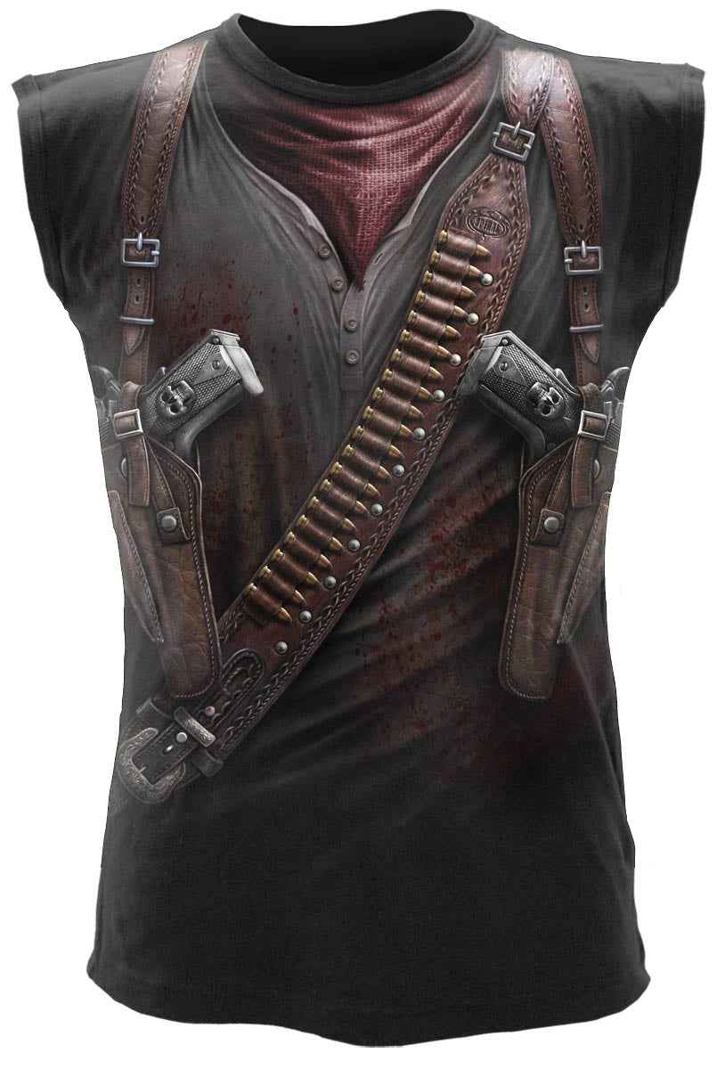 Holster Wrap Sleeveless T-Shirt - All Over Design Holster Wrap Sleeveless T-Shirt - All Over Design