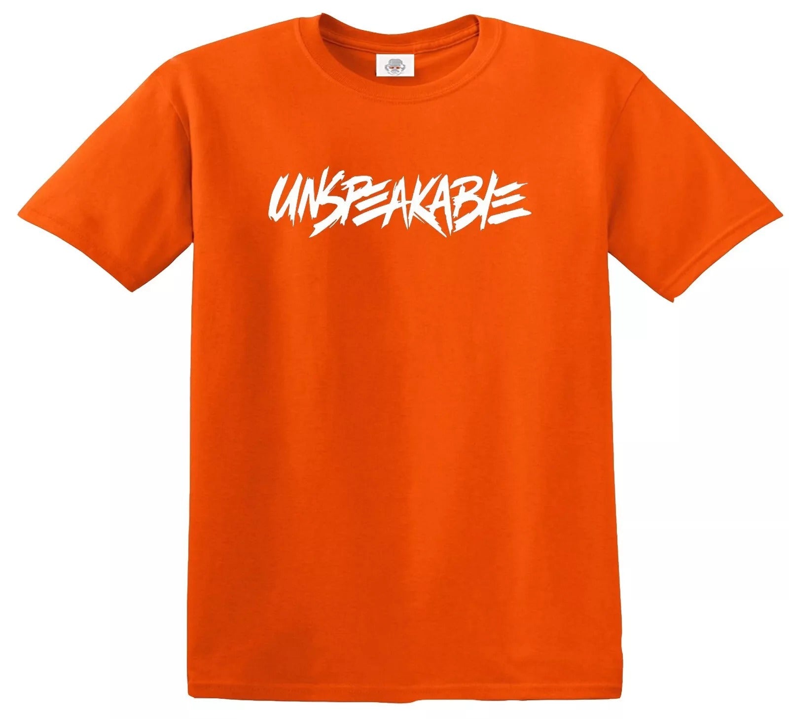 New Unspeakable T-Shirt Funny Kids ORANGE T-SHIRT WHITE PRINT New Unspeakable T-Shirt Funny Kids