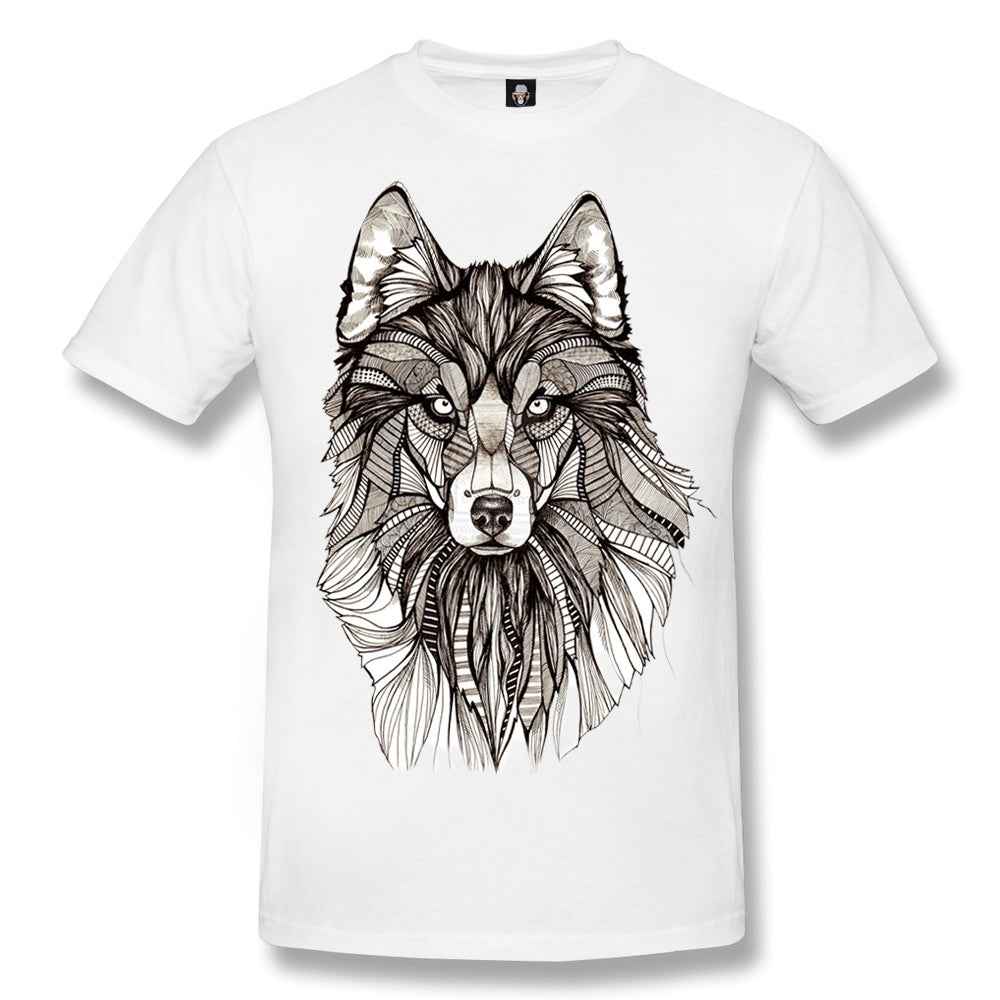 Wolf Tattoo T-Shirt - White Sublimation Design Wolf Tattoo T-Shirt - White Sublimation Design