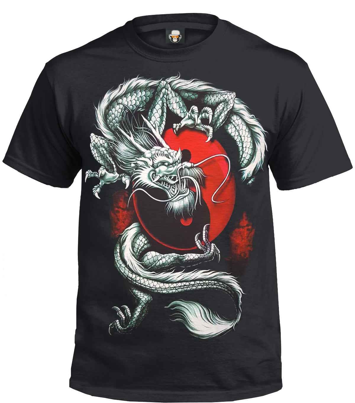 Yin Yang Dragon T-Shirt - Black Sublimation Design Yin Yang Dragon T-Shirt - Black Sublimation Design