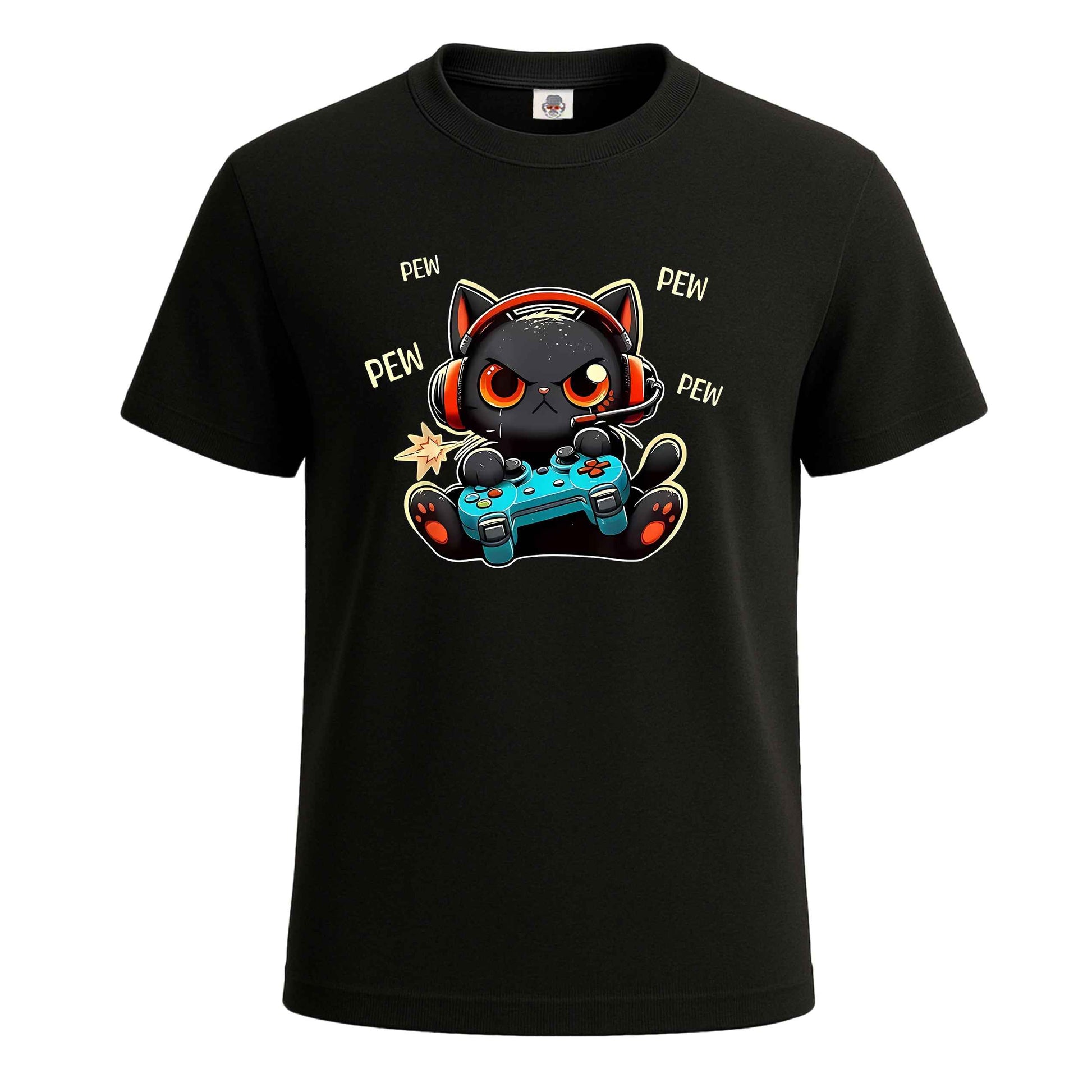 Cute Gamer Cat Pew Pew |T-Shirt For Men's