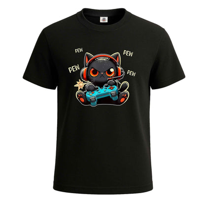 Cute Gamer Cat Pew Pew |T-Shirt For Men's
