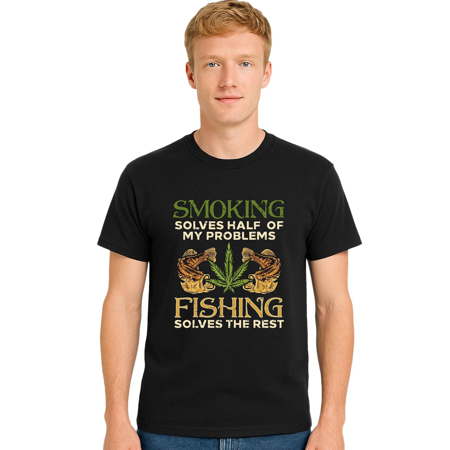 Smoking Solves Half | T-Shirt For Men's