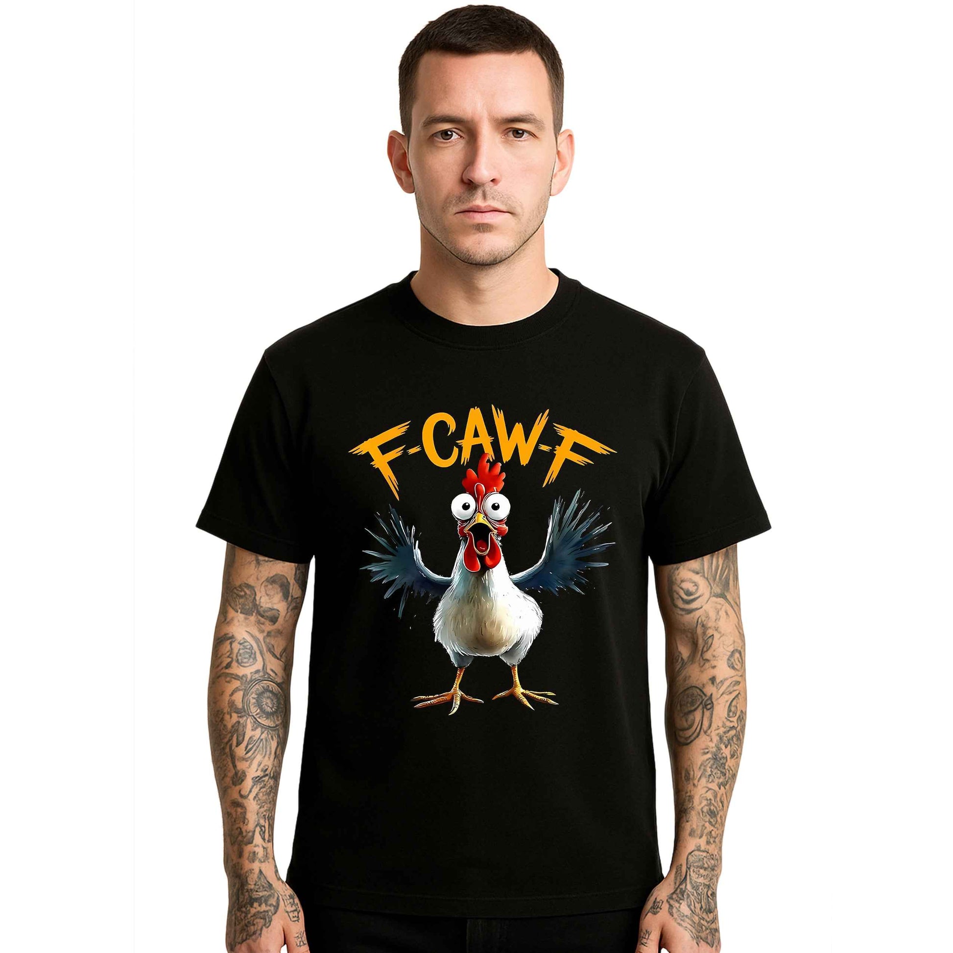 F Caw F White Cock | T-Shirt For Men's