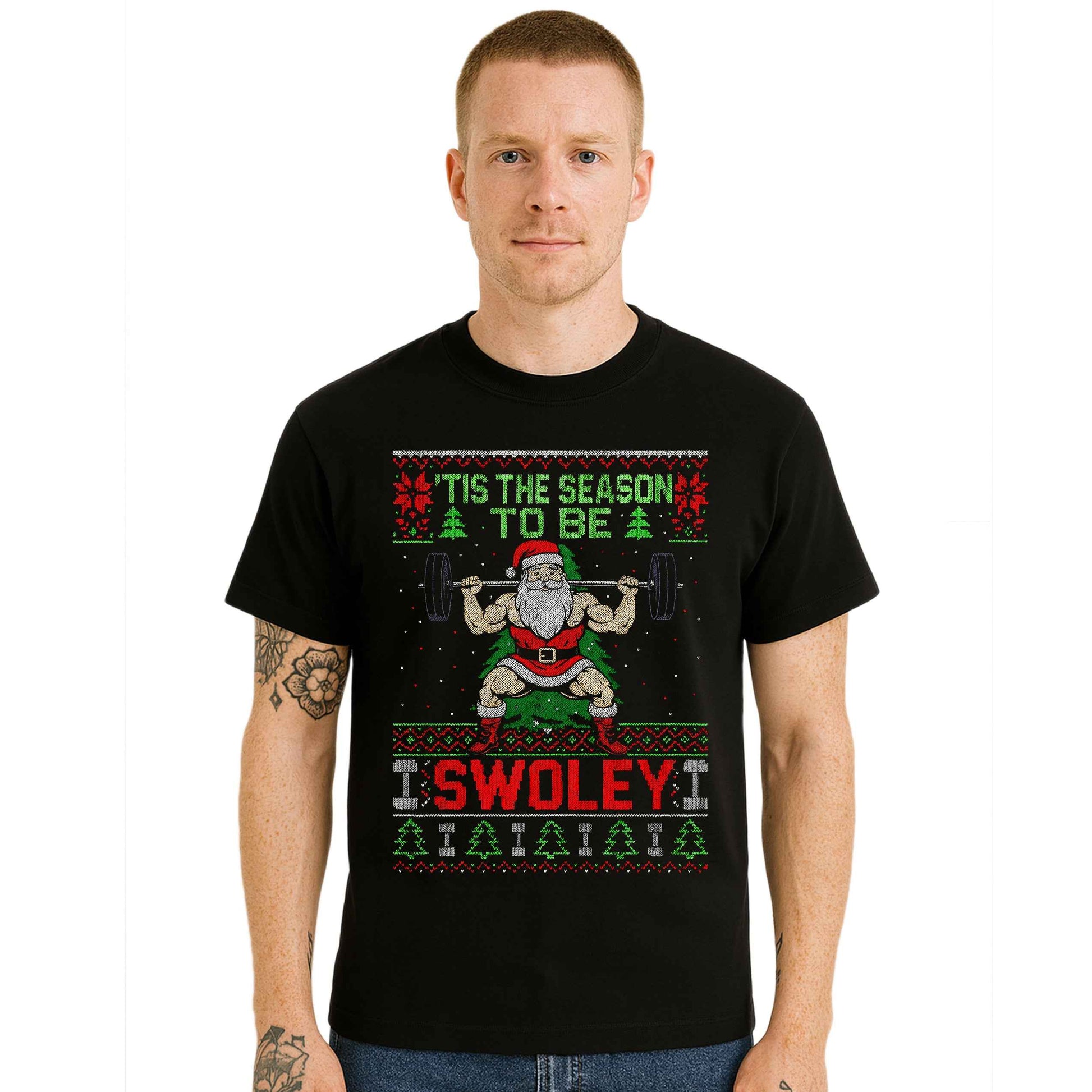 Santa Weightlifting Gym | T-Shirt For Men's