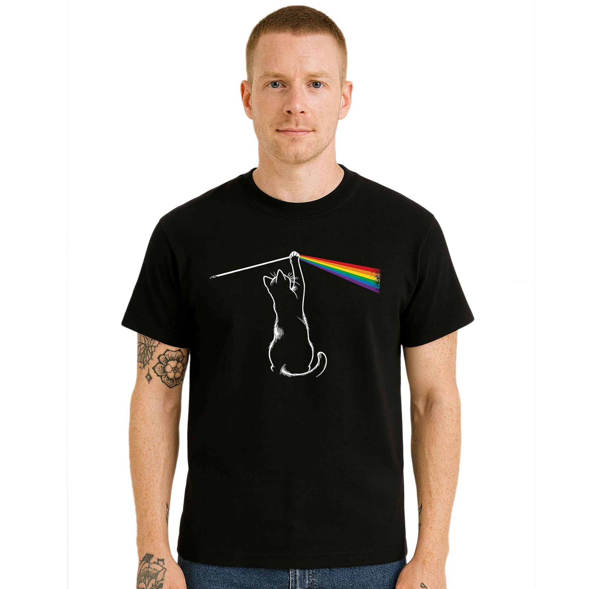 Cat Rainbow Light |T-Shirt For Men's