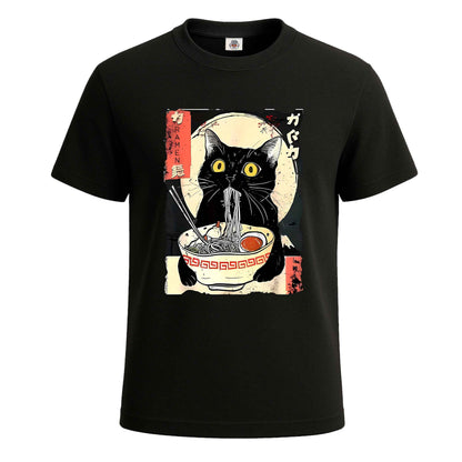 Japanes Cat Eating |T-Shirt For Men's