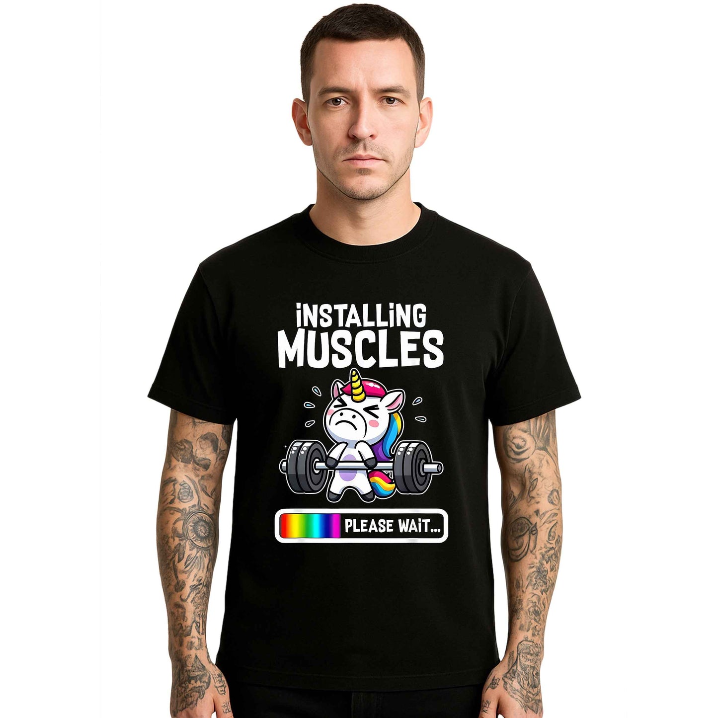 Unicorn Installing Muscles |T-Shirt For Men's