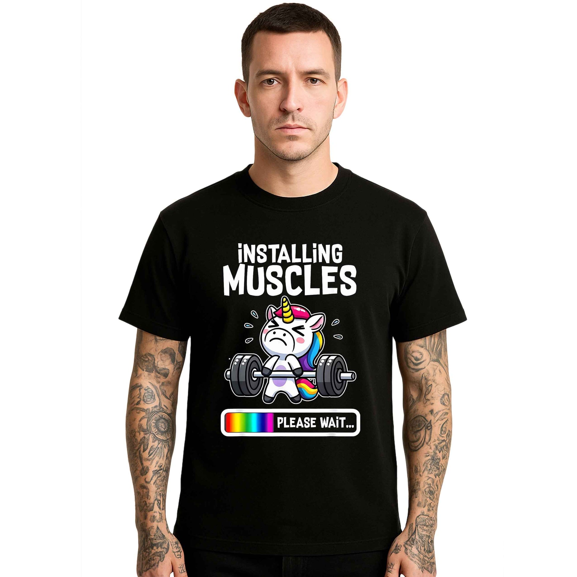 Unicorn Installing Muscles |T-Shirt For Men's