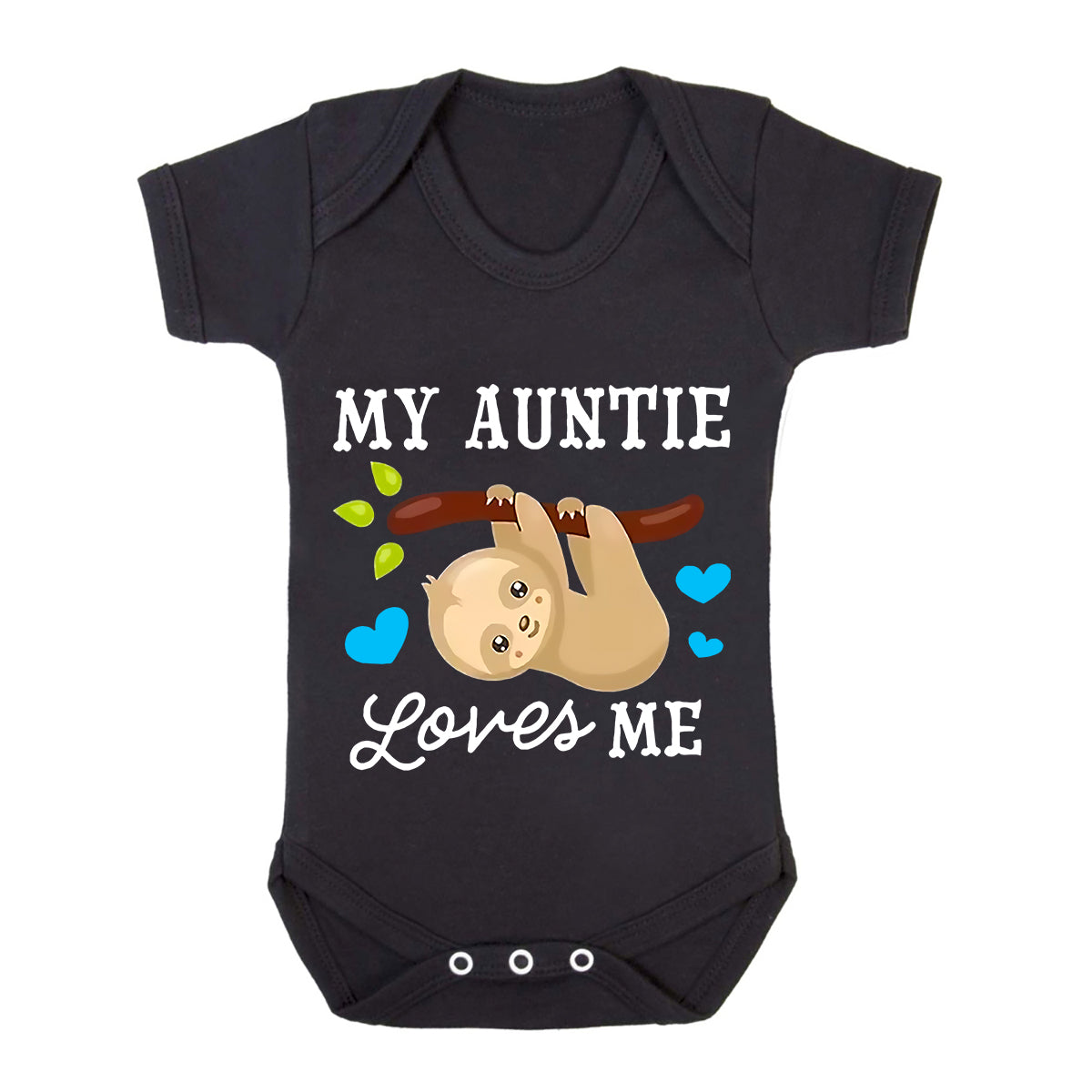 My Auntie Loves | BABY GROW BLACK BABY GROW My Auntie Loves | BABY GROW