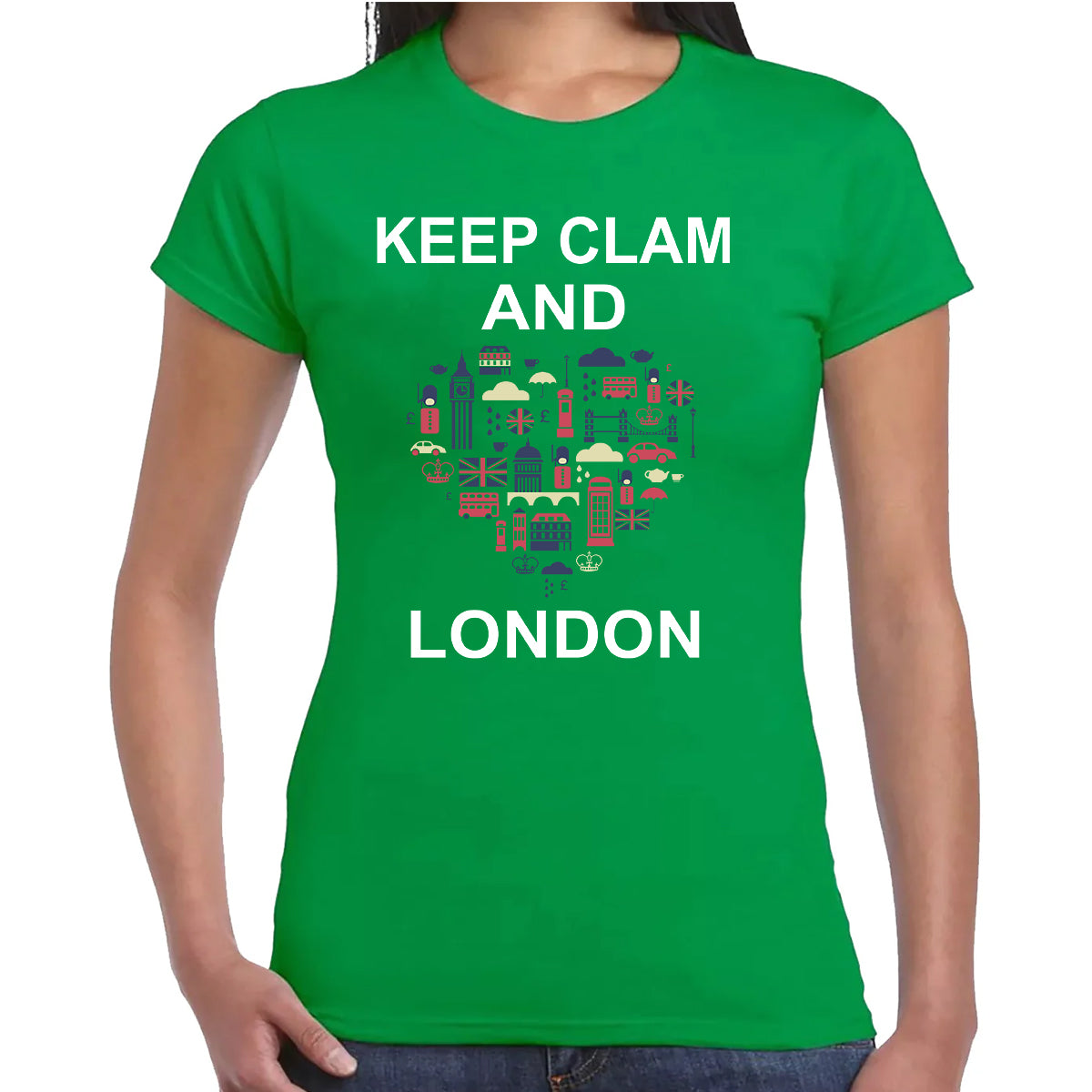 KEEP CLAM AND | LADIES T-SHIRT