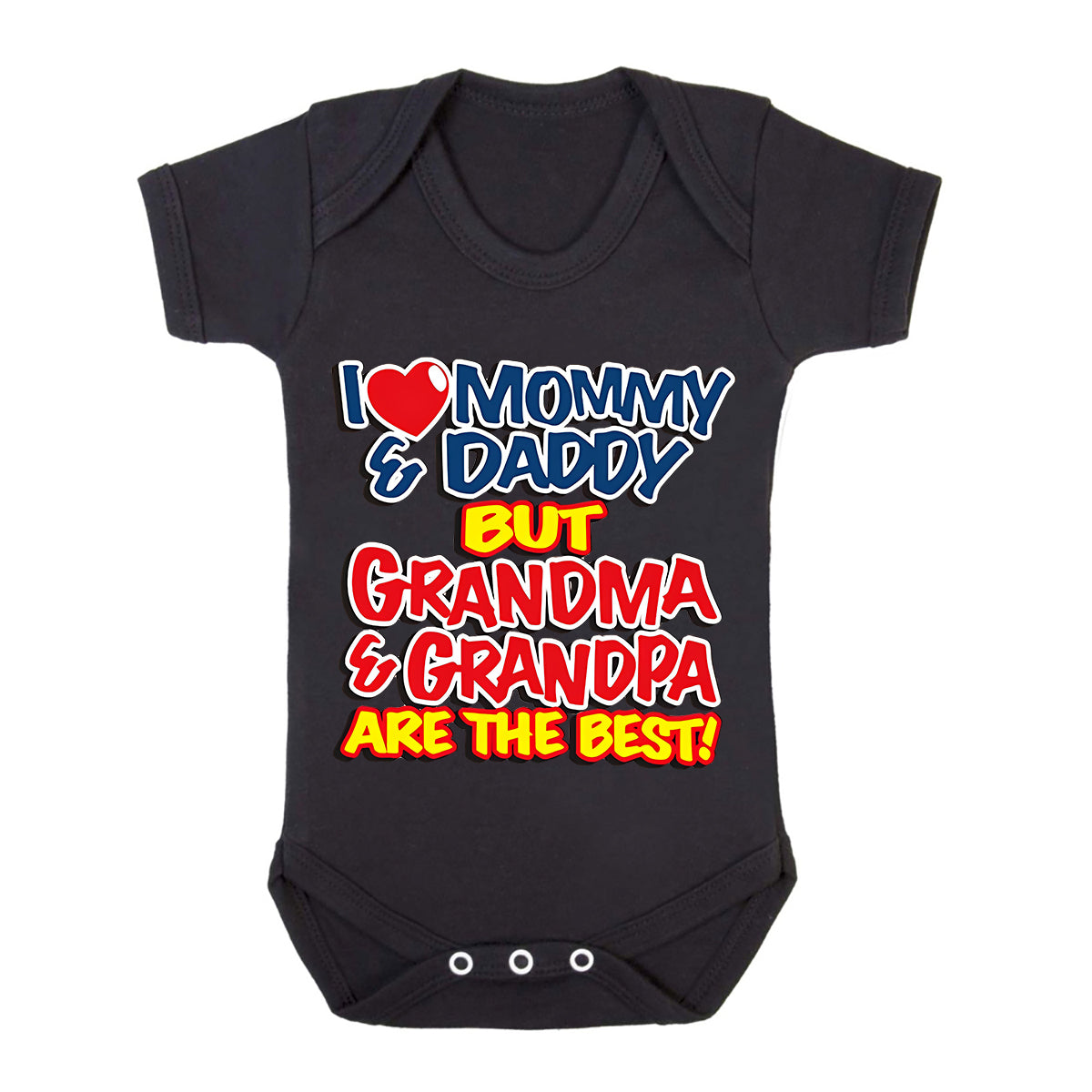 I Love Mommy & Daddy | BABY GROW BLACK BABY GROW I Love Mommy & Daddy | BABY GROW