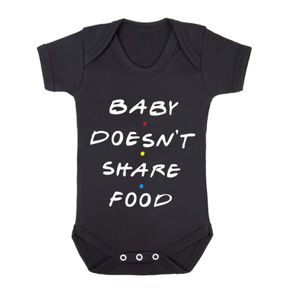 BABY DOESN'T SHARE | BABY GROW BLACK BABY GROW BABY DOESN'T SHARE | BABY GROW