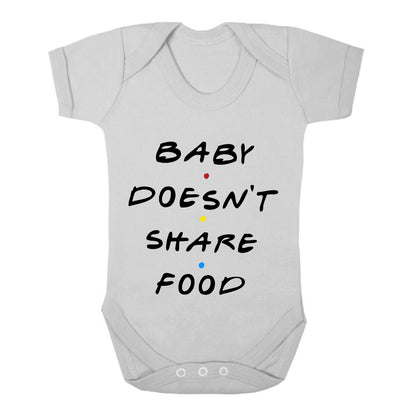 BABY DOESN'T SHARE | BABY GROW WHITE BABY GROW BABY DOESN'T SHARE | BABY GROW