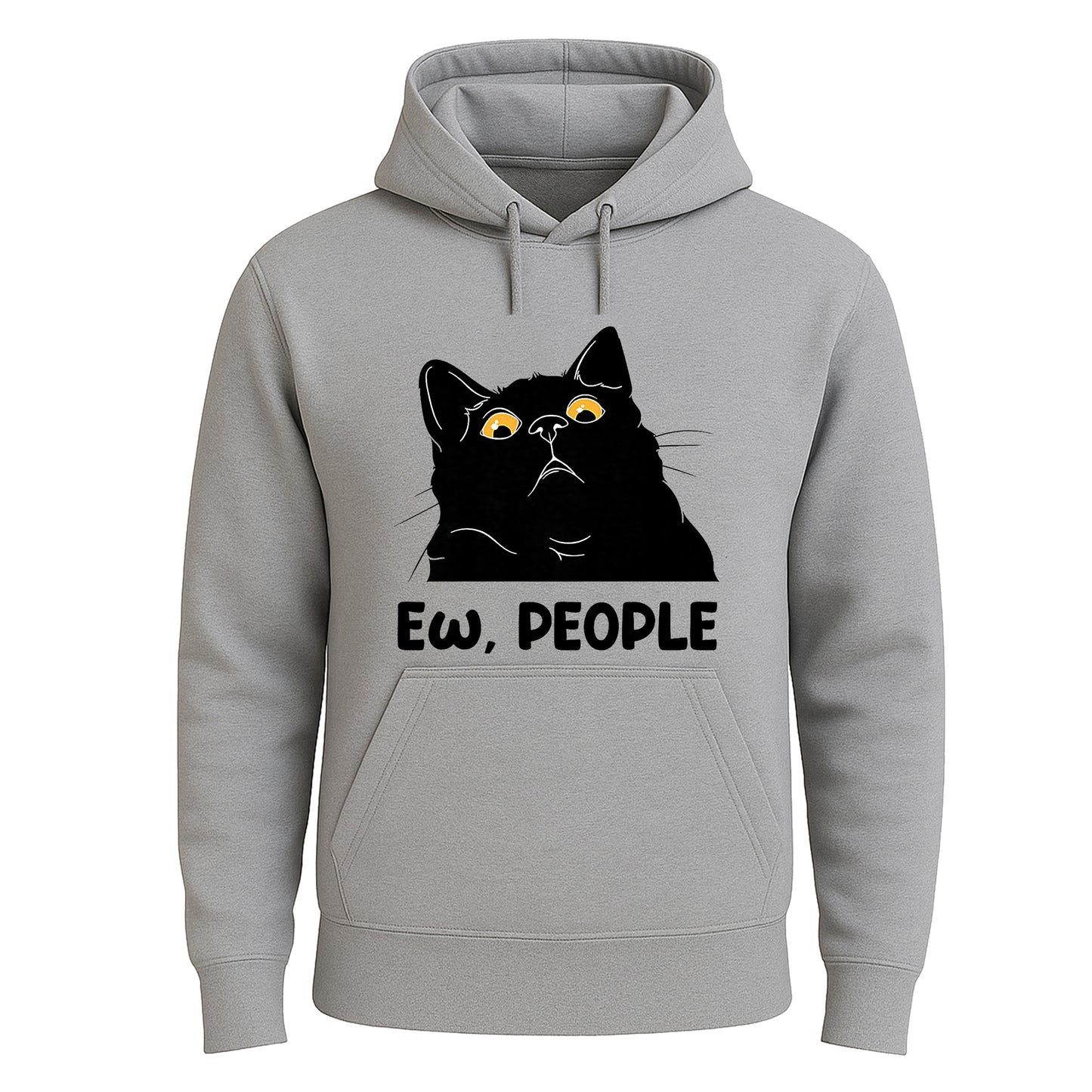 Ew People Black Cat | Hoody For Men's SPORT GREY HOODY Ew People Black Cat | Hoody For Men's
