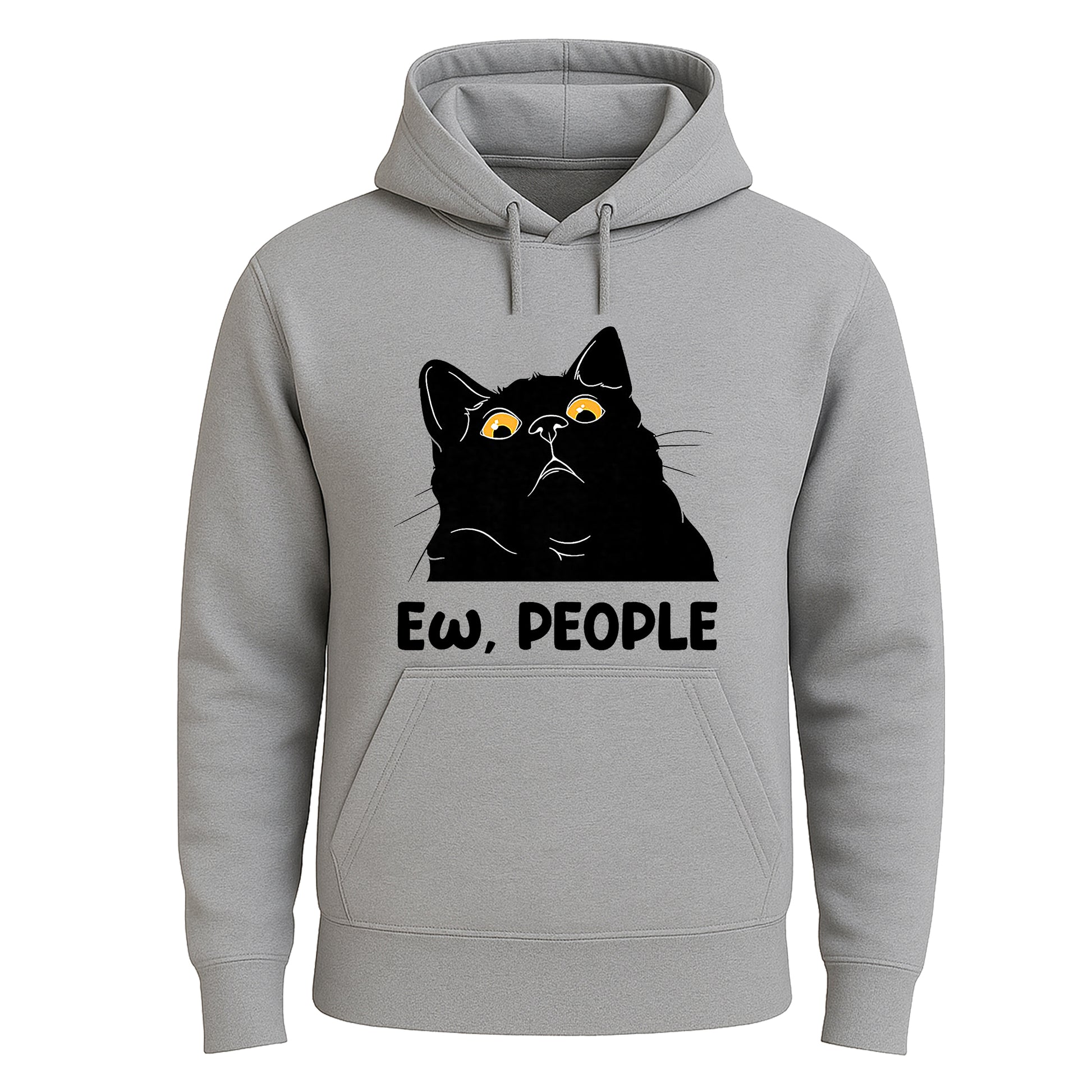 Ew People Black Cat | Hoody For Men's SPORT GREY HOODY Ew People Black Cat | Hoody For Men's