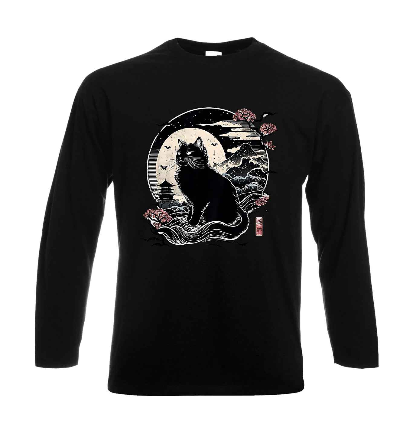 Kawaii Cat Anime Japanese | Men's Long Sleeve Kawaii Cat Anime Japanese | Men's Long Sleeve