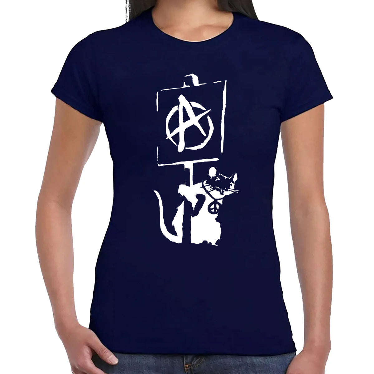 Banksy Anarchy Rat | LADIES T-SHIRT