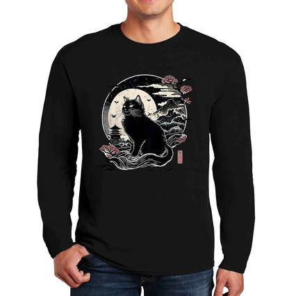 Kawaii Cat Anime Japanese | Men's Long Sleeve Kawaii Cat Anime Japanese | Men's Long Sleeve
