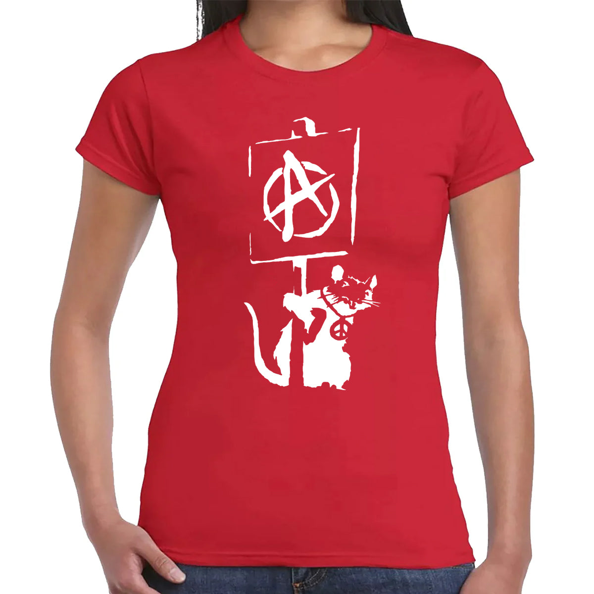 Banksy Anarchy Rat | LADIES T-SHIRT