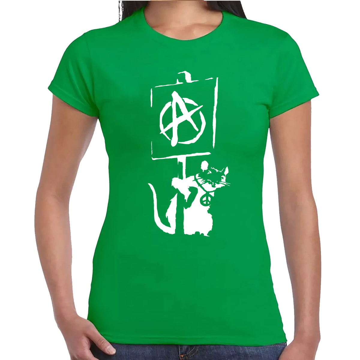 Banksy Anarchy Rat | LADIES T-SHIRT
