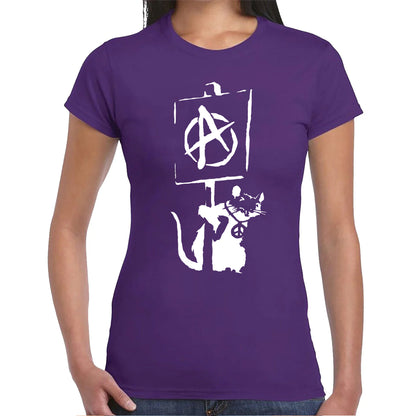 Banksy Anarchy Rat | LADIES T-SHIRT
