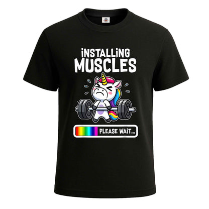 Unicorn Installing Muscles |T-Shirt For Men's