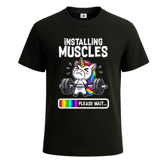 Unicorn Installing Muscles |T-Shirt For Men's
