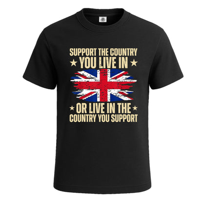 Support The Country You | T-Shirt For Men's BLACK T-SHIRT Support The Country You | T-Shirt For Men's